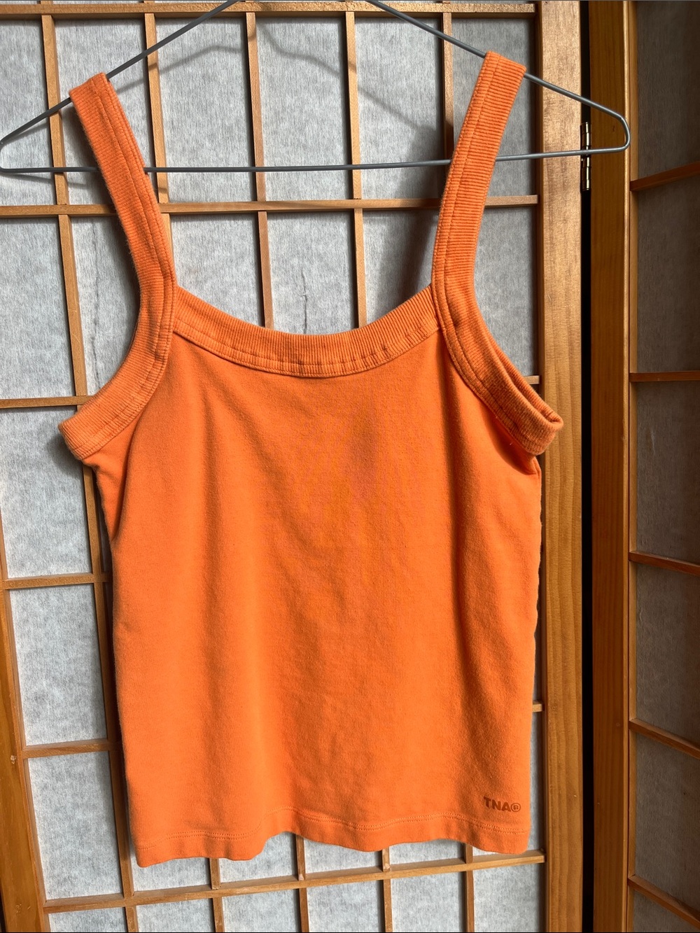 TNA Bright Orange Ribbed Strap Tank S